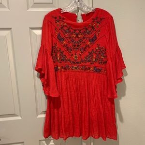 Embroidered red dress!